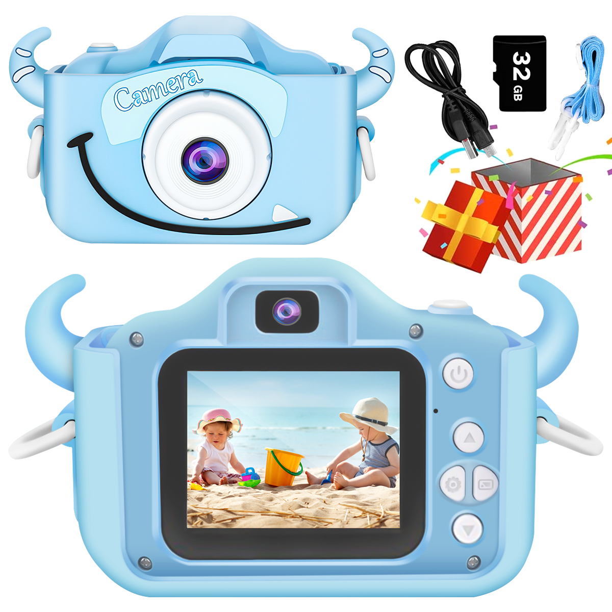 아이 카메라 32G 고화질 Selfie 카메라 장난감 32G 메모리 카드와 400mAh USB 카메라 교육 카메라 장난감